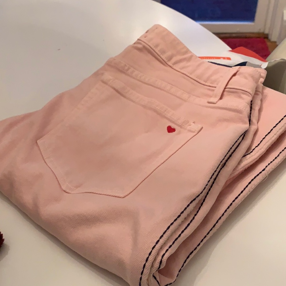 Sundry Side Stitch Slim Straight Jeans. Size 31. Pink.